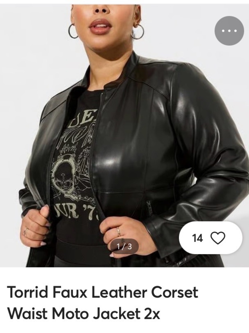 EUC-Torrid Black Faux Leather Bomber Jacket with Zip Pockets